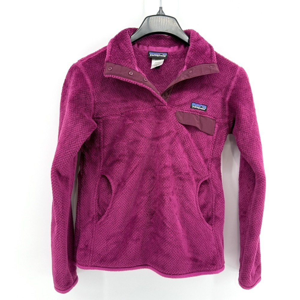 Patagonia Polartec Re-Tool Snap T Womens Medium Pre-Owned Purple Fleece Pullover